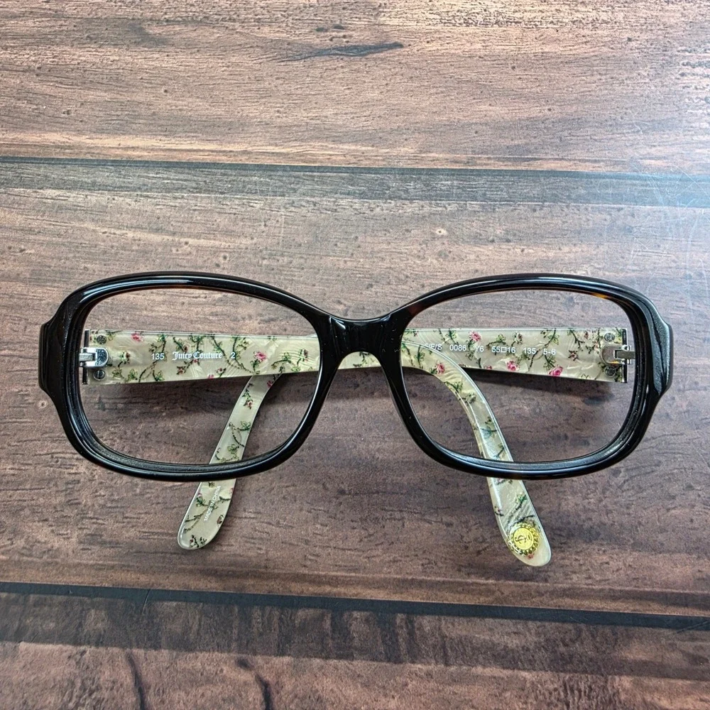 Juicy Couture JU 555/F/S Tortoise Floral Interior‎ Eyeglasses 55-16-135 0086 Y6